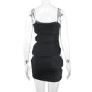 Comfy and Stylish Black Slip Short Dress - view 10