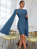 Rayon Flying Sleeve Bodycon Dress, ibuyxi.com