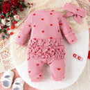 Lovebug Ruffles Waffle Knit Baby Girls Footed Onesie, iBuyXi.com
