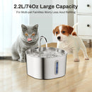 Stainless Steel 2.2L Automatic Cat Water Fountain