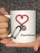 Unique Doctor's Stethoscope Ceramic Coffee Cup - view 4