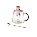 Unique 3D Dog Glass Mug Spoon Lid Gift, ibuyxi.com