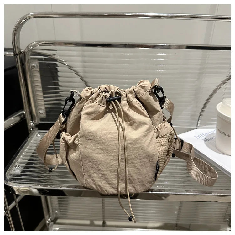 Nylon Drawstring Bucket Bag