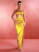 Luxury Stain Cut Out One Shoulder Maxi Dress, ibuyxi.com