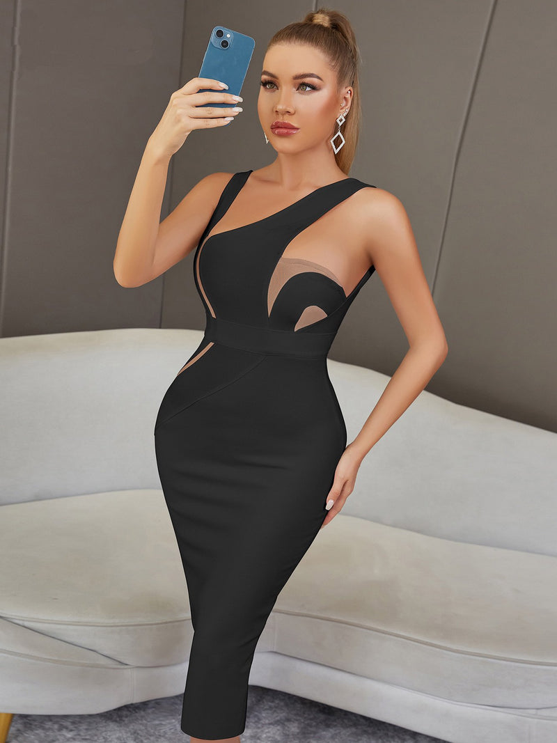 Elegant White Backless Midi Bodycon Dress, ibuyxi.com