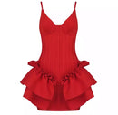 Designer Strap V Neck Bodycon Mini Dress, iBuyxi.com