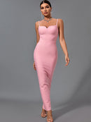 Elegant Fashion Maxi Pink Bandage Dress - view 5