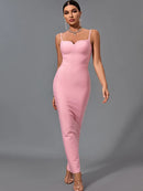 Pink Maxi Long Bandage Bodycon Dress | ibuyxi.com