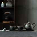 Simple Tea Set With Lotus Pond Design - view 2