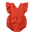 Linen Ruffles Baby Romper