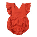 Linen Ruffles Baby Romper