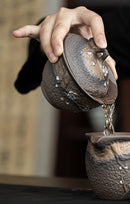 Old Thick Earthenware Tea Cup and Pot, iBuyXi.com