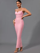 Pink Maxi Long Bandage Bodycon Dress | ibuyxi.com