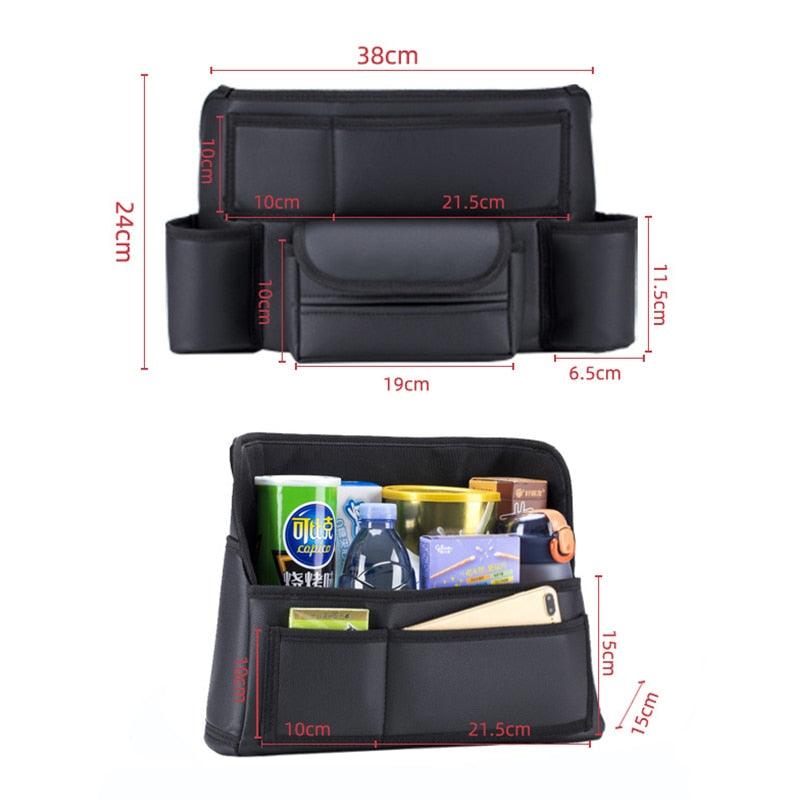 Car Seat Storage Bag, Pu Leather Auto Seat Middle Box Hanging Pocket For  Car Seats, Car Organizer