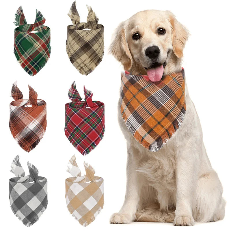 Classic Plaid Large Dog Bandanas