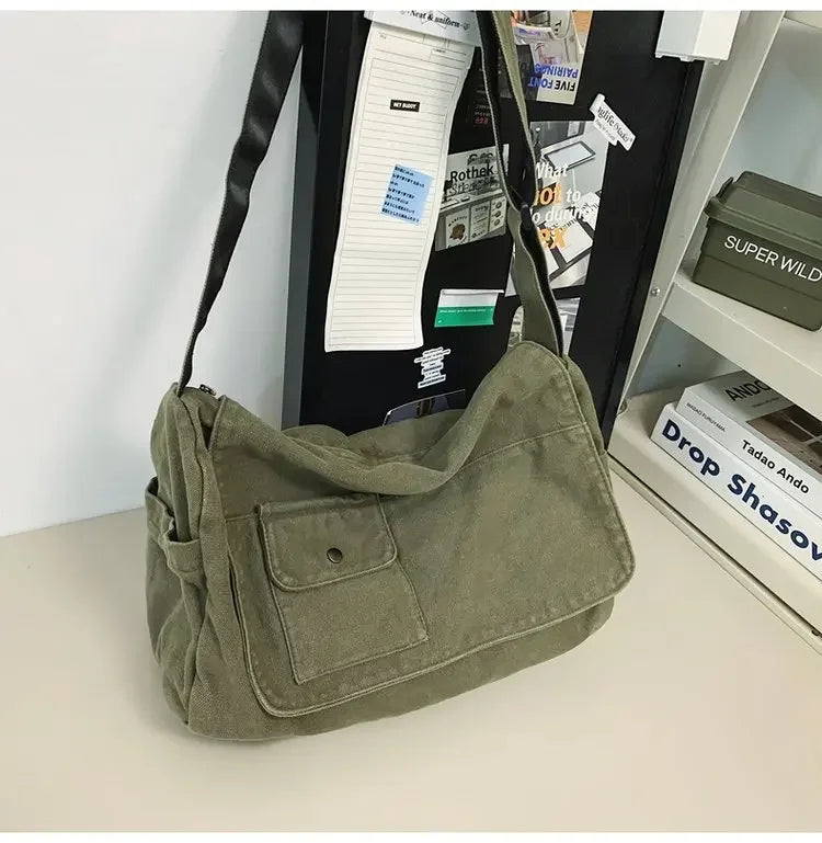 Casual Canvas Messenger Bag