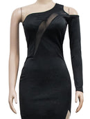 Elegant Style Mesh Patchwork Midi Dress - view 8