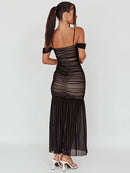 Elegant Two Layer Maxi Strapless Bodycon Dress, iBuyxi.com