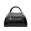 Glossy Croc Patent Leather Handbag