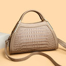 Glossy Croc Patent Leather Handbag