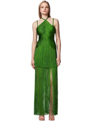 Backless Tassel Green Maxi Dress