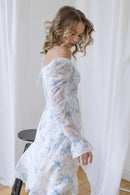 Boho Long Sleeve Camisole Off-Shoulder Chiffon Maxi Dress, ibuyxi.com