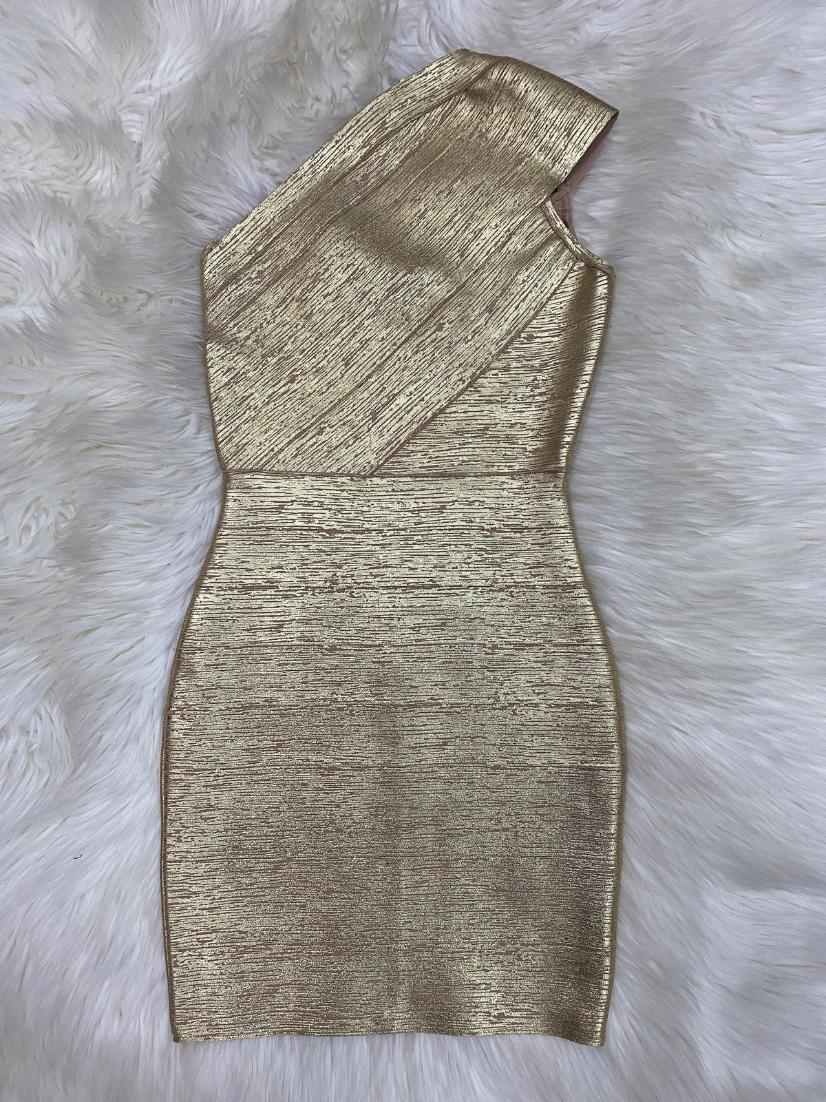 One Shoulder Foiling Print Rayon Bandage Dress, ibuyxi.com
