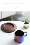 Matte Kiln Tea Cup with Walnut Plate, iBuyXi.com