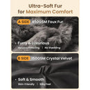 Fluffy Faux Rabbit Fur Grey Body Pillow, iBuyXi.com