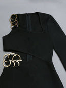 Elegant One Shoulder Long Sleeve Maxi Dress, ibuyxi.com