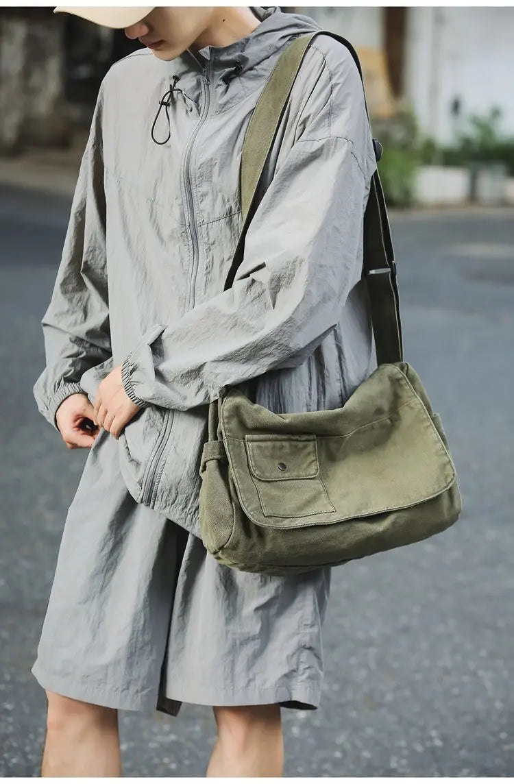 Casual Canvas Messenger Bag