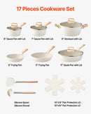 Granite Pots and Pans 17 Pieces Cookware Set