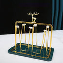 Amber and Golden Color Cup Set with Hanging Tray, ibuyxi.com