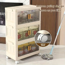 Ivory Stackable Storage Cabinet with Doors and Wheels, iBuyXi.com