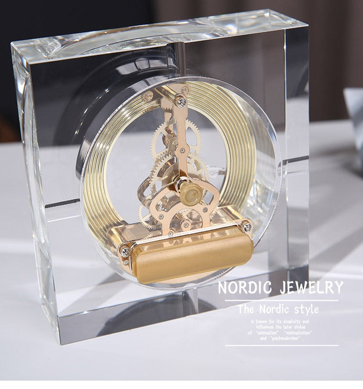Nordic Luxury Crystal Gear Clock For Decoration, ibuyxi.com