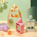Cute Flat Bottles with Straw and Strap, iBuyXi.com