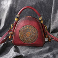 Vintage Embossed Leather Crossbody Bag