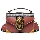 Retro Lion Head Crossbody Bag