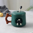 Cute 3D Husky Mug Lid Included with Spoon - view 3