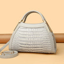 Glossy Croc Patent Leather Handbag