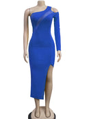 Elegant Style Mesh Patchwork Midi Dress, ibuyxi.com