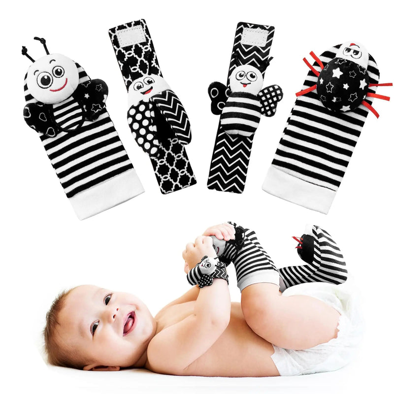 Cute Animals Wrist Rattle and Foot Finder Socks