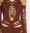 Do Not Publish - Luxury and Stylish Hollow Out Knit Mini Dress - view 9
