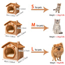 Foldable Pet House Removable Washable Cat House Puppy Cave Sofa Pet Bed House for Extra Small Dogs and Small and Medium Cats, iBuyXi.com
