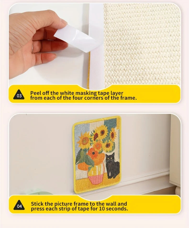 Painting Style Wall Mounted Cat Scratching Mat