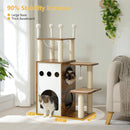 Modern Cat Tree Wooden 2-Floor Cat Condo