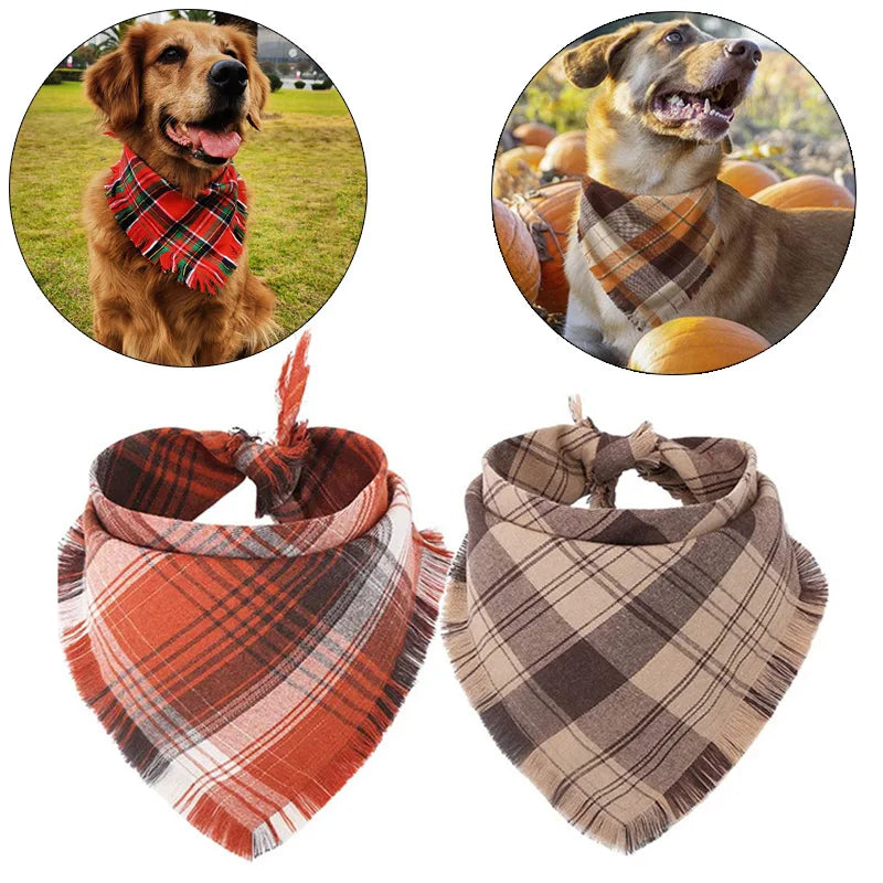 Classic Plaid Large Dog Bandanas