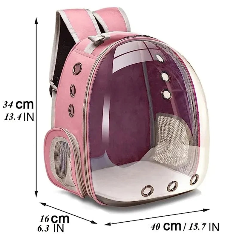Transparent Capsule Cat Carrier Backpack - Breathable for Small Pets & Travel