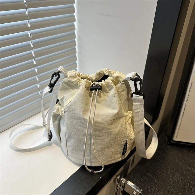 Nylon Drawstring Bucket Bag