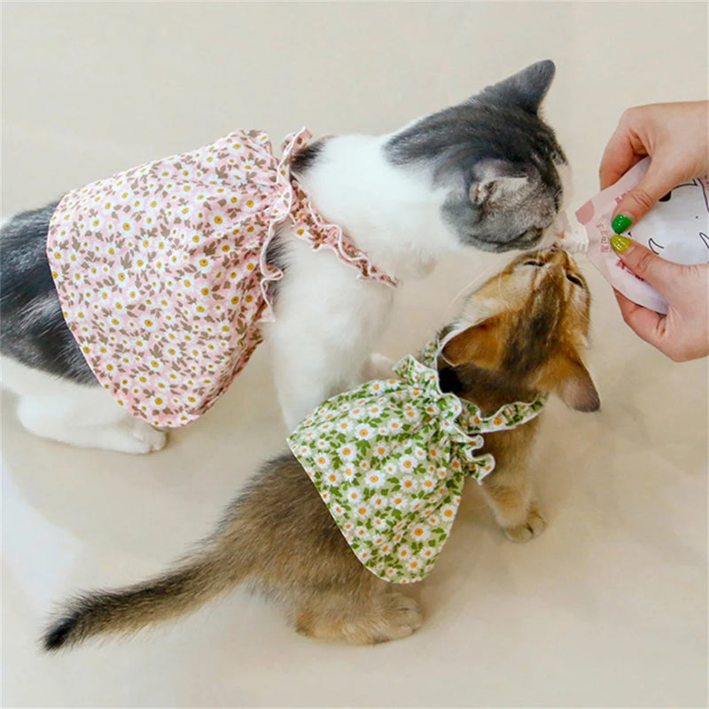 Summer Flower Print Pet Dresses